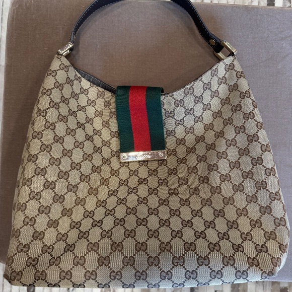 Gucci monogram canvas hobo bag - Picture 1 of 10